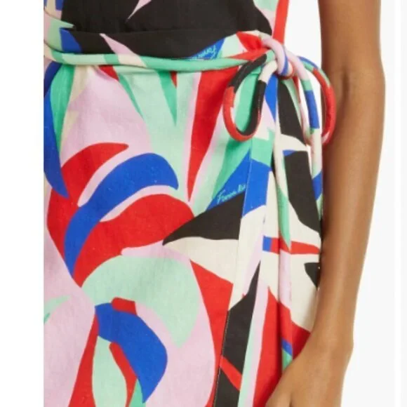 Farm Rio Monstera‎ Leaf Linen Blend Sundress